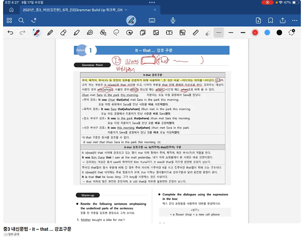 <강의 영상 화면>