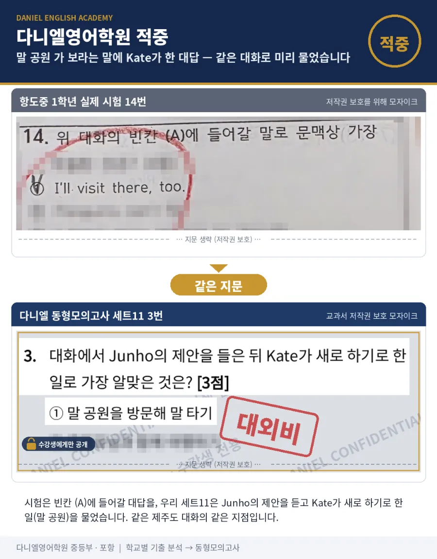 [26년 2학기 중간 항도중 1학년 영어 적중] 25문항 중 8문항 적중 — 5과 함정 3개는 같은 지문·같은 함정으로 먼저 풀었습니다