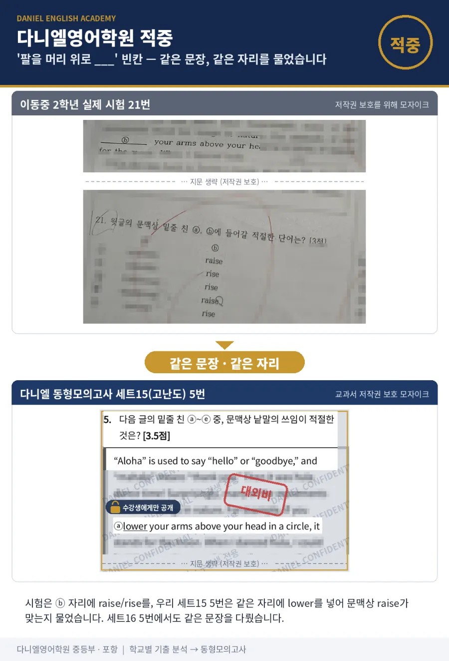 [이동중 2학년] 2학기 중간 영어, 26문항 중 21문항(81%) 적중 — 'ask her sign' 함정까지 그대로