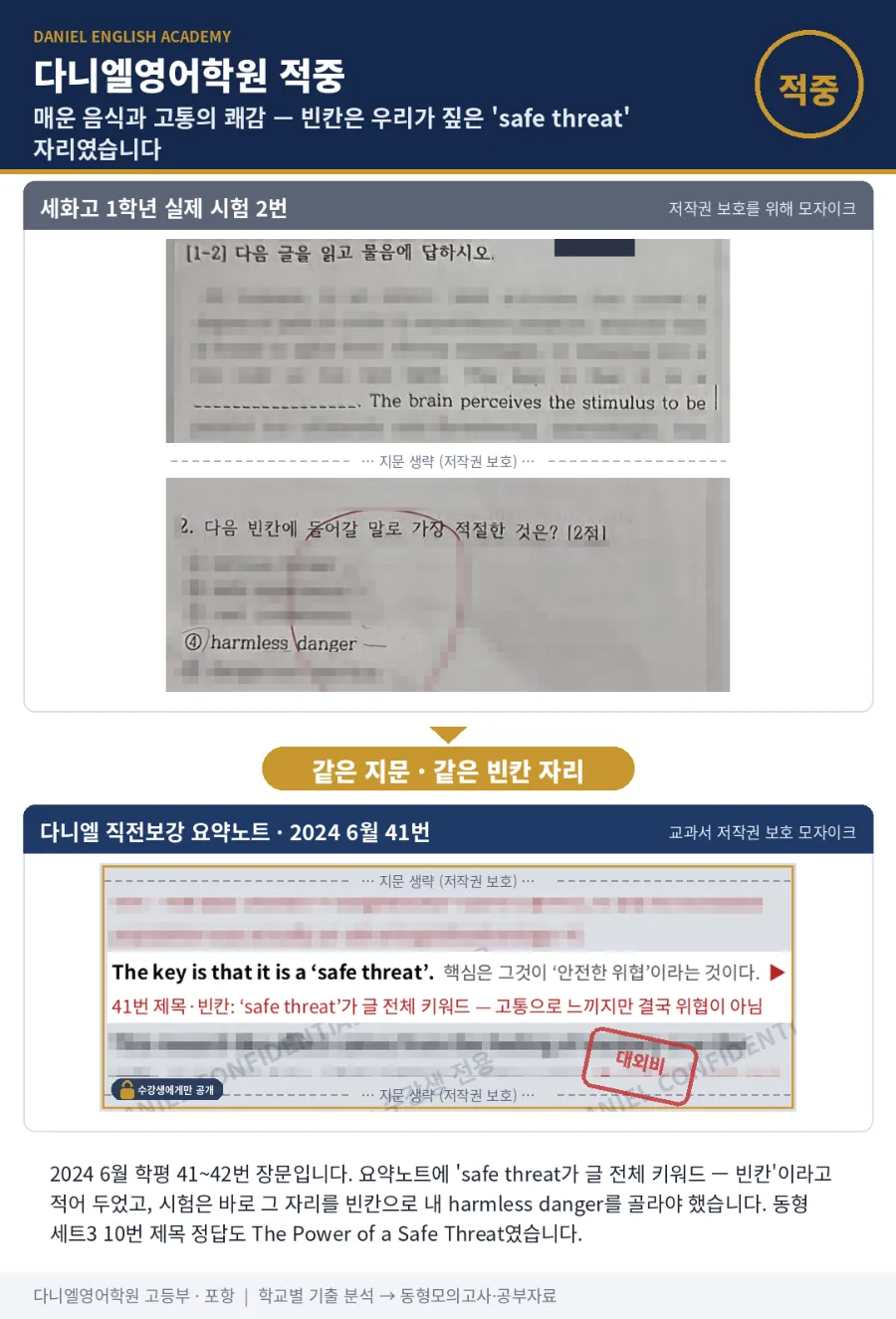 [26년 2학기 중간 세화고 1학년 영어 분석] 포항입시영어 이동 영어학원 포항영어학원 다니엘영어학원