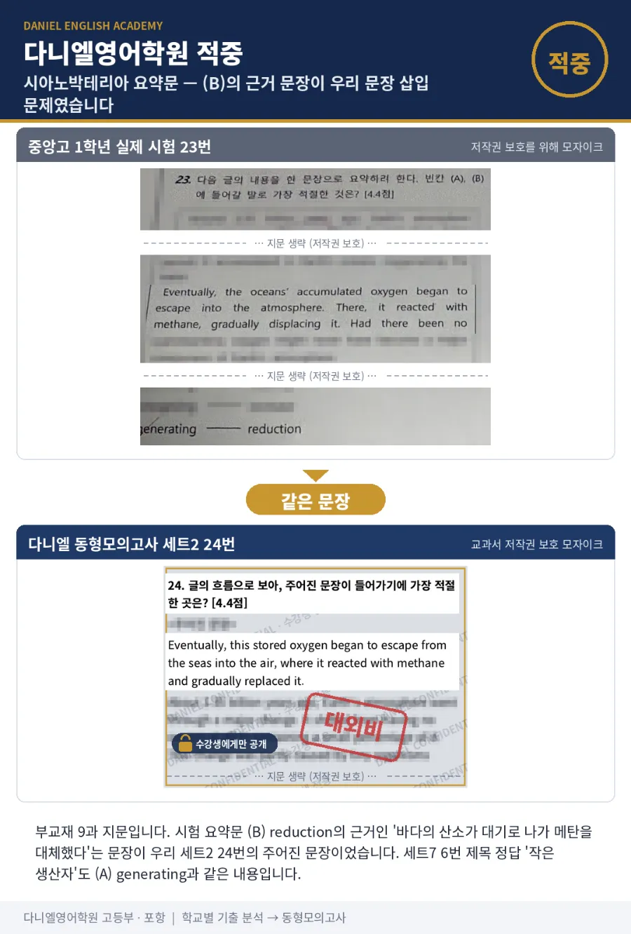 [26년 2학기 중간 중앙고 1학년 영어 적중] 25문항 중 18문항, 동형모의고사에서 미리 다뤘습니다