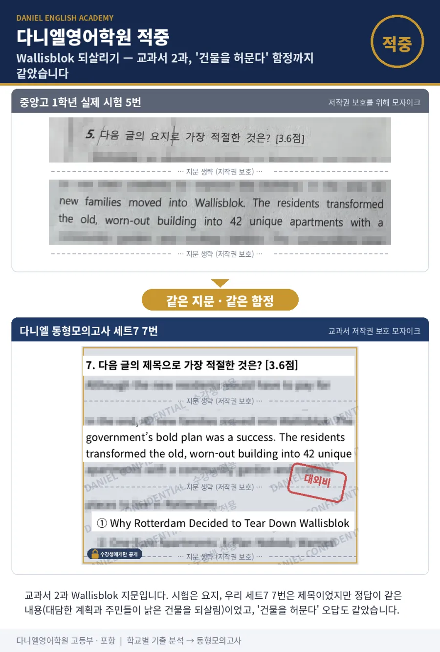 [26년 2학기 중간 중앙고 1학년 영어 적중] 25문항 중 18문항, 동형모의고사에서 미리 다뤘습니다