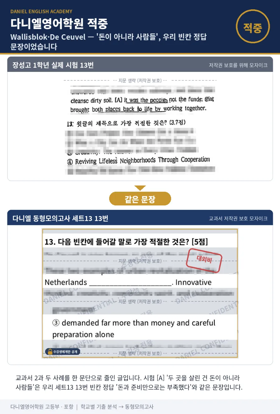[26년 2학기 중간 장성고 1학년 영어 분석] 포항입시영어 이동 영어학원 포항영어학원 다니엘영어학원
